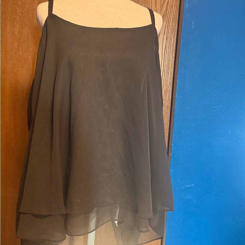 Torrid Gray Chiffon Top